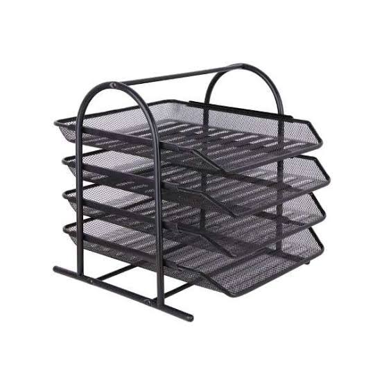 CORBEILLE A COURRIER 4 ETAGERES METALLIQUE